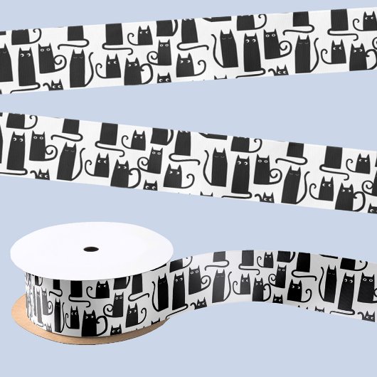 おもしろいブラック サテンリボン