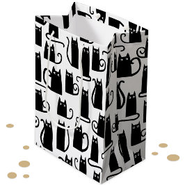 おもしろいブラック ミディアムペーパーバッグ