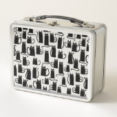 おもしろいブラック メタルランチボックス (正面)