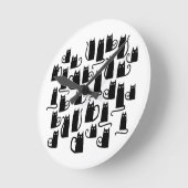 おもしろいブラック ラウンド壁時計 (傾斜)