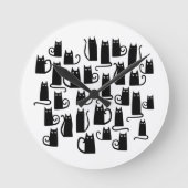 おもしろいブラック ラウンド壁時計 (正面)