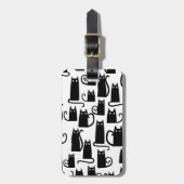 おもしろいブラック ラゲッジタグ (正面縦)