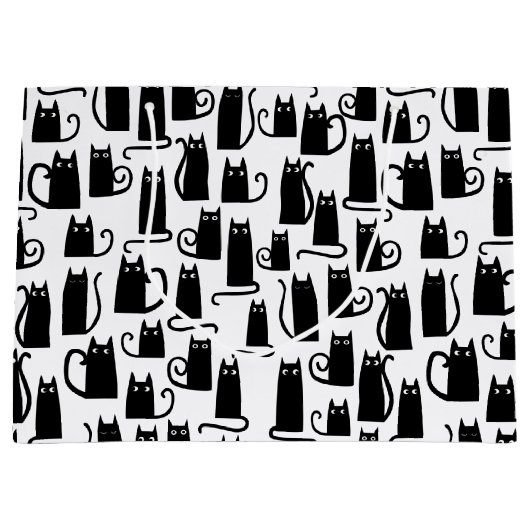 おもしろいブラック ラージペーパーバッグ (正面)