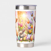 おもしろいブラッシュストロークイースターハイランドカウズ20oz 保温保冷タンブラー (左面)