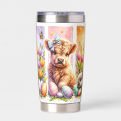 おもしろいブラッシュストロークイースターハイランドカウズ20oz 保温保冷タンブラー (背面)