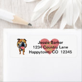 おもしろいブルドッグ差出人住所ラベル ラベル (インサイチュ)