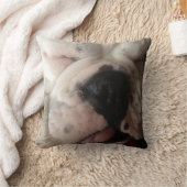 おもしろいブルドッグ煮崩れ顔 クッション (ブランケット)