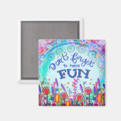 おもしろいブルーかわいらしの野インスパイア花を咲かせる マグネット (正面/裏面)