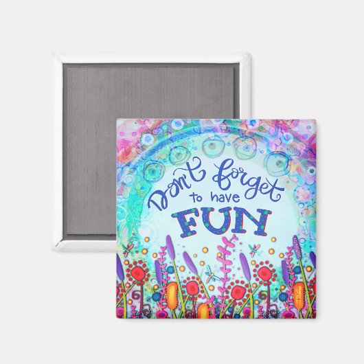 おもしろいブルーかわいらしの野インスパイア花を咲かせる マグネット (正面/裏面)