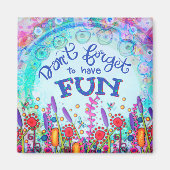 おもしろいブルーかわいらしの野インスパイア花を咲かせる マグネット (正面)