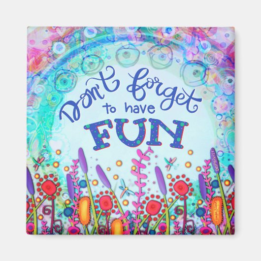 おもしろいブルーかわいらしの野インスパイア花を咲かせる マグネット (正面)