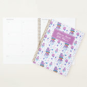 おもしろいブルーとパープルのカップケーキと棒つきキャンデー プランナー手帳 (ディスプレー)