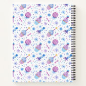 おもしろいブルーとパープルのスノーカップケーキと棒つきキャンデー ノートブック (裏面)