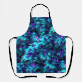 おもしろいブルーとパープルのフェイクモンスターファーテクスチャ エプロン (正面)