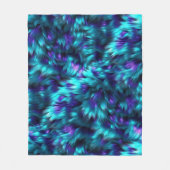 おもしろいブルーとパープルのフェイクモンスターファーテクスチャ フリースブランケット (正面)