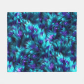 おもしろいブルーとパープルのフェイクモンスターファーテクスチャ フリースブランケット (正面(横))