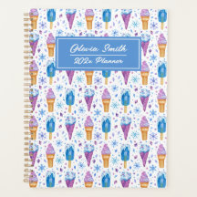 おもしろいブルーとパープルの雪及びアイスクリーム