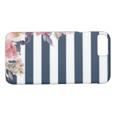 おもしろいブルーとホワイトのストリッピングされた携帯電話ケース Case-Mate iPhoneケース (裏面(横))