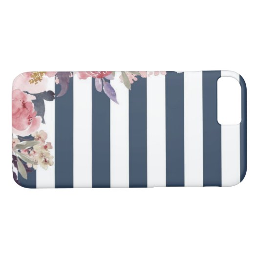 おもしろいブルーとホワイトのストリッピングされた携帯電話ケース Case-Mate iPhoneケース (裏面(横))