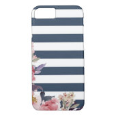 おもしろいブルーとホワイトのストリッピングされた携帯電話ケース Case-Mate iPhoneケース (裏面)