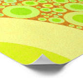 おもしろいブルーアリゲータークロコダイルレトロサークルモザイク ポスター (角)