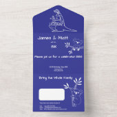 おもしろいブルーオーストラリア動物双生児6誕生日 オールインワン招待状 (内側)