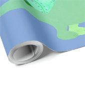 おもしろいブルーキッズラッピング紙 ラッピングペーパー (ロールコーナー)