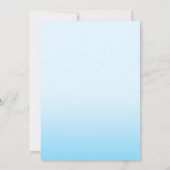 おもしろいブルーグラデーション男の赤ちゃんブロックシャワー招待状 招待状 (裏面)