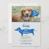 おもしろいブルーグレーペットドッグマズルトフバーク（ユダヤ教の）バル・ミツバー 招待状 (正面)