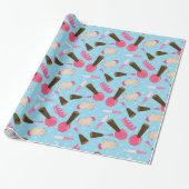 おもしろいブルースパ模様の包み紙 ラッピングペーパー (アンロールド)