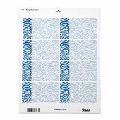 おもしろいブルーゼブラストライプワイルドアニマルプリント ラベル (フルシート)