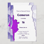 おもしろいブルーダンスパーティー16番目の誕生日招待状 招待状 (正面/裏面)