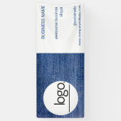 おもしろいブルーデニムジャンロゴビジネスデコールマーケティング 横断幕 (縦)