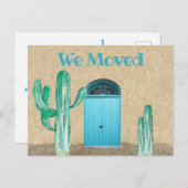 おもしろいブルードアサボテン私たちは発表を移動 ポストカード (正面/裏面)