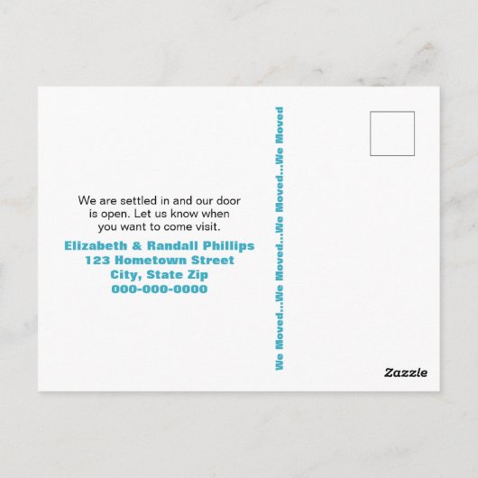 おもしろいブルードアサボテン私たちは発表を移動 ポストカード (裏面)