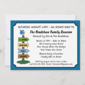 おもしろいブルーバードファミリー懇親会招待状 招待状 (正面)