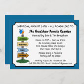 おもしろいブルーバードファミリー懇親会招待状 招待状 (正面/裏面)