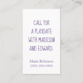 おもしろいブルーバードプレイデート コーリングカード (裏面)