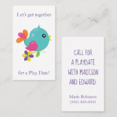 おもしろいブルーバードプレイデート コーリングカード (正面/裏面)