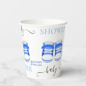 おもしろいブルーベビーシューズ赤ちゃんシャワー 紙コップ (裏面)