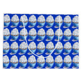 おもしろいブルーベルベットカップケーキ抱き枕 ラージペーパーバッグ