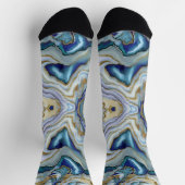 おもしろいブルーミックスマーブリド酸鉱物スライス石 ソックス (上部)