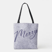 おもしろいブルーミニマルショッピングメリークリスマスホリデー トートバッグ (裏面)