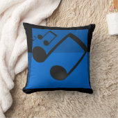 おもしろいブルーミュージックノート クッション (ブランケット)