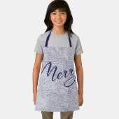 おもしろいブルーモダンドードルメリークリスマスホリデー エプロン (インサイチュ)