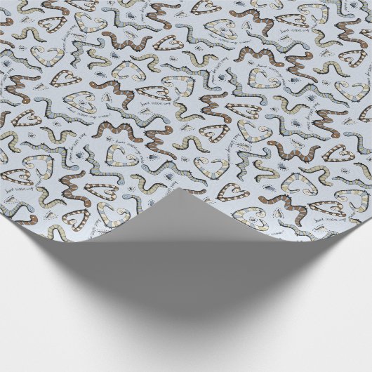 おもしろいブルーワーム子供の誕生日 ラッピングペーパー (角)