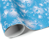 おもしろいブルー抽象芸術インクすごいスプラッシュパターン ラッピングペーパー (ロールコーナー)
