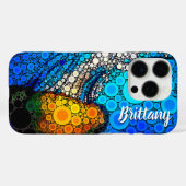 おもしろいブルー海オレンジ海クラゲのスクリプト名 Case-Mate iPhoneケース (裏面 (横))