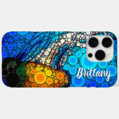 おもしろいブルー海オレンジ海クラゲのスクリプト名 Case-Mate iPhoneケース (裏面 (横))