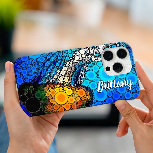 おもしろいブルー海オレンジ海クラゲのスクリプト名 Case-Mate iPhoneケース